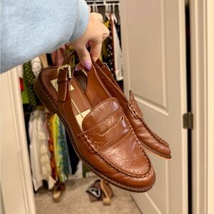 Dolce Vita Leather Slingback Loafers in Brown